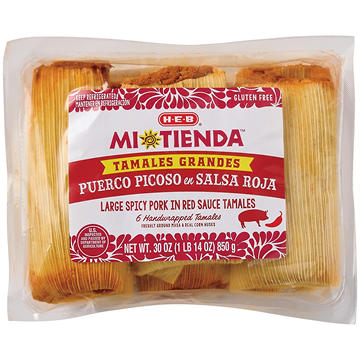 H-E-B Mi Tienda Tamales Grandes Puerco Picosito - Spicy Pork in Red Sauce