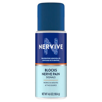 Nervive Pain Relieving Large Roll On, Max Strength Topical Pain Reliever with Lidocaine & Menthol for Toes, Feet, Fingers, Hands, Legs & Arms