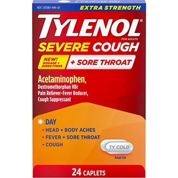 Tylenol Daytime Extra Strength Severe Cough & Sore Throat Caplets