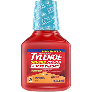 Tylenol Daytime Extra Strength Severe Cough & Sore Throat Liquid - Cherry