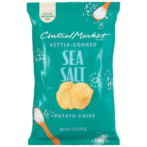 Central Market Kettle-Cooked Potato Chips - Sea Salt, 6 oz
