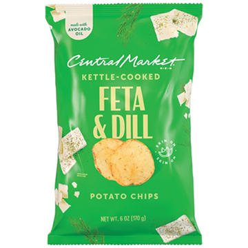 Central Market Kettle-Cooked Potato Chips - Feta & Dill