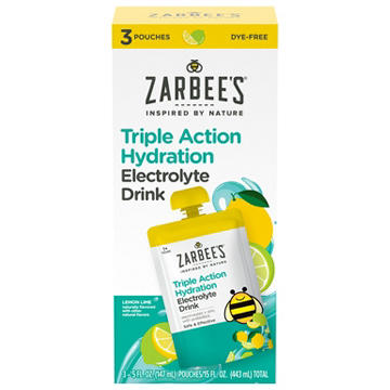 Zarbee's Triple Action Hydration Electrolyte Drink Pouch - Lemon Lime