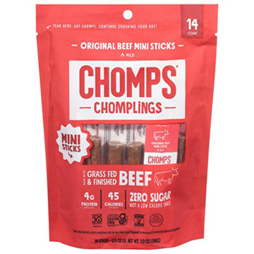 Chomps Chomplings 4g Protein Mini Original Beef Jerky Meat Sticks