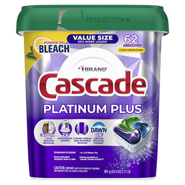 Cascade Platinum Plus Dishwasher Pods - Lemon Scent