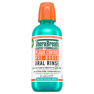 TheraBreath Plaque Control Pre-Brush Oral Rinse - Mint