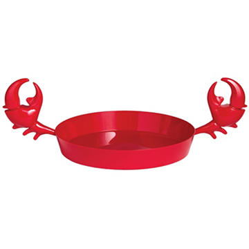 Destination Holiday Round Red Crawfish Claw Tray