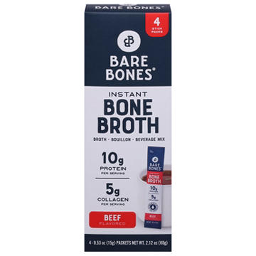 Bare Bones Instant Bone Broth Packets - Beef