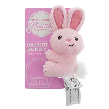 Destination Holiday Basket Easter Bunny Clip-On - Pink