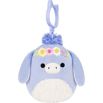 Squishmallows Donkey Easter Plush Backpack Clip