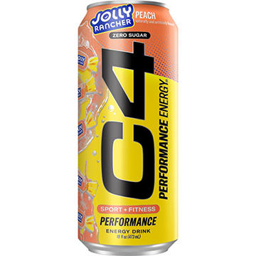 C4 Performance Zero Sugar Energy Drink - Jolly Rancher Peach