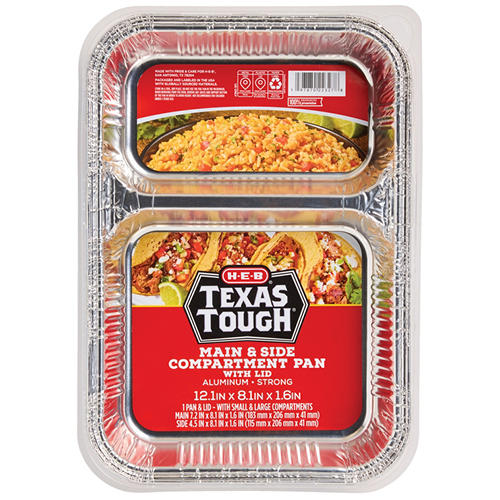 H-E-B Texas Tough Main & Side Compartment Foil Pan & Lid - Shop
