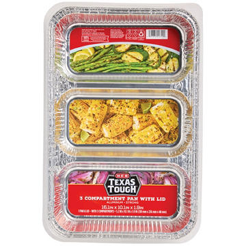 H-E-B Texas Tough Aluminum Pan Three Compartment with Lid