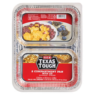 H-E-B Texas Tough Aluminum Two Compartment Pan with Lid