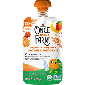 Once Upon a Farm Organic & Dairy Free Oat Milk Smoothie Pouch - Orange Tastic