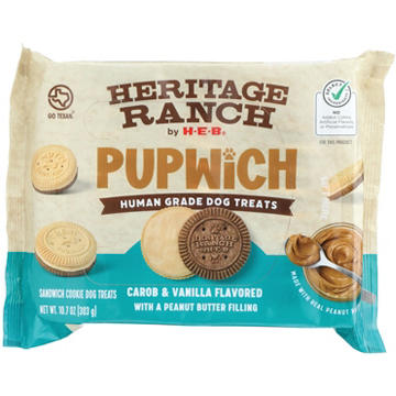 Heritage Ranch by H-E-B Pupwich Human Grade Dog Treats - Carob, Vanilla & Peanut Butter