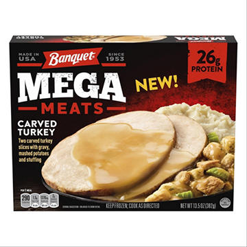 Banquet Mega Meats 26g Protein Carved Turkey Frozen Meal