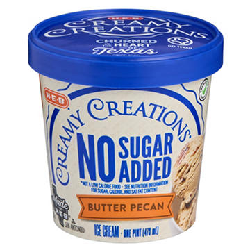 H-E-B Creamy Creations No Sugar Added Butter Pecan Ice Cream
