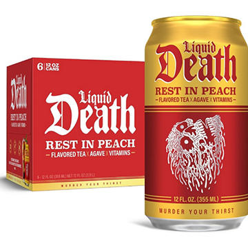 Liquid Death Rest In Peach Flavored Black Tea 6 pk Cans