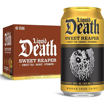 Liquid Death Sweet Reaper Black Sweet Tea 6 pk Cans