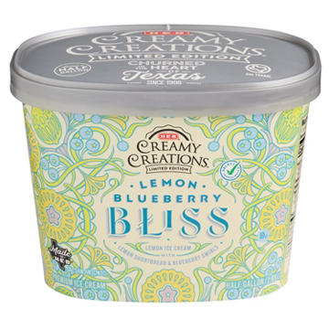 H-E-B Creamy Creations Lemon Blueberry Bliss Ice Cream