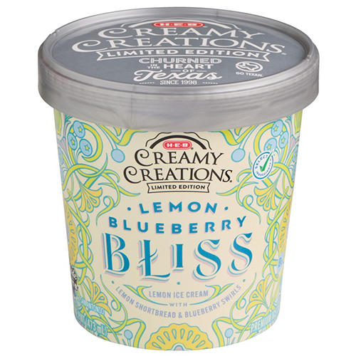 H-E-B Creamy Creations Lemon Blueberry Bliss Ice Cream - Shop Ice