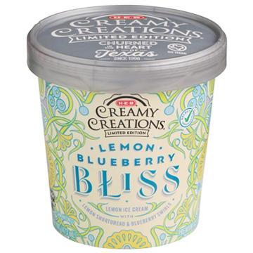 H-E-B Creamy Creations Lemon Blueberry Bliss Ice Cream