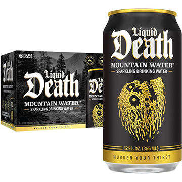 Liquid Death Sparkling Mountain Water 6 pk Cans