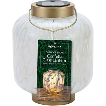 Merkury Innovations Confetti Glass Lantern