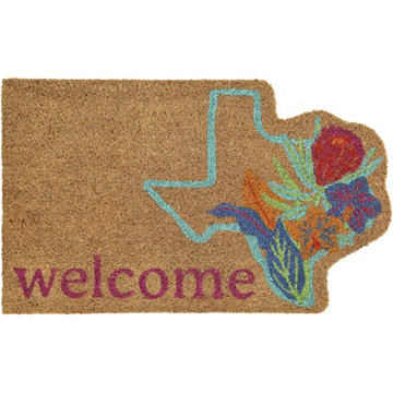 Destination Holiday Welcome Floral Texas Coir Mat