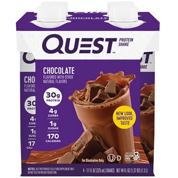 Quest 30g Protein Shakes 4pk - Chocolate