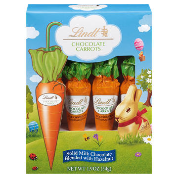 Lindt Solid Milk Chocolate Easter Carrots, 4 pk
