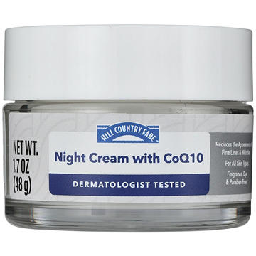 Hill Country Fare Night Face Cream with CoQ10 - All Skin Types, Fragrance Free