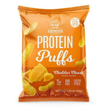 Genius Gourmet Protein Puffs Cheddar Cheese - 15g Protein