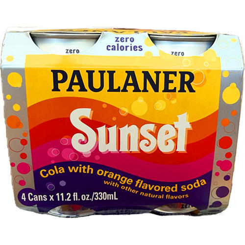 Paulaner Sunset Zero Calorie Cola with Orange Flavored Soda 4 pk
