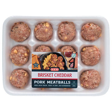 H-E-B Fresh Pork Meatballs - Brisket & Cheddar