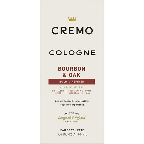 cremo tobacco bourbon Cologne for Men, Vanilla, 3.4 fl oz layered fragrance reveals sophisticated top Cremo Cologne for Men -