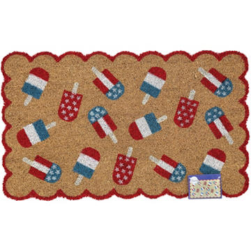 Destination Holiday Popsicles Scalloped Coir Mat