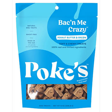 Poke's Bac'n Me Crazy Soft & Chewy Dog Treats - Peanut Butter & Bacon