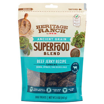 Heritage Ranch by H-E-B Ancient Grain Super Food Blend  Dog Treats - Jerky Beef & Quinoa