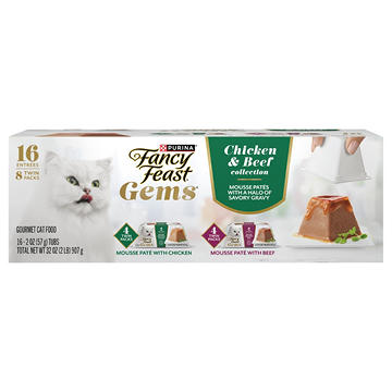 Fancy Feast Purina Gems Wet Cat Food Pate Variety Pack - Chicken And Beef