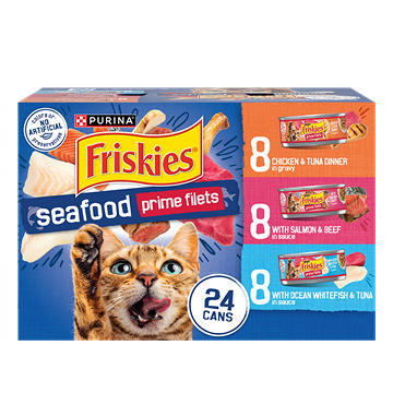 Friskies Purina Seafood Prime Filets Wet Cat Food Variety Pack