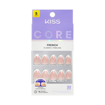 KISS CORE French Nails - Passionate (White Almond Short Nails)