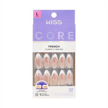 KISS CORE French Nails - Fascinating (White Almond Long Nails)