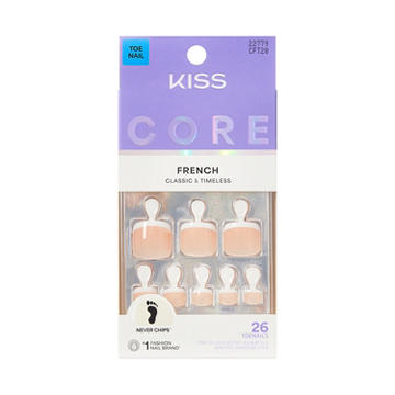 KISS CORE French Toenails - Two Of A Kind (White Squoval Short Toenails)
