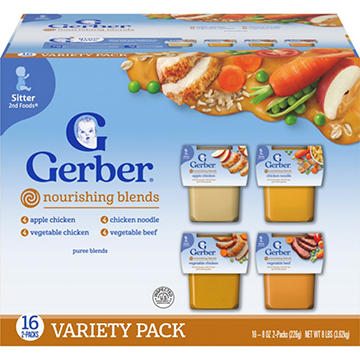 Gerber Nourishing Blends Baby Food Variety Pack, 8 oz Tubs, 2 pk