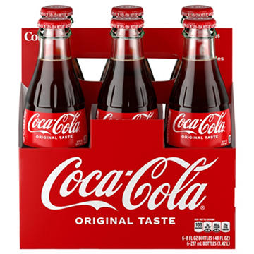 Coca-Cola Original Taste Cane Sugar Glass 6 pk Bottles