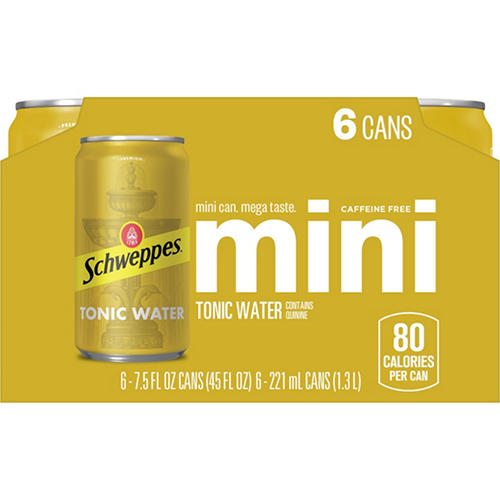 Schweppes Tonic Water 6 pk Cans - Shop Cocktail mixers at H-E-B