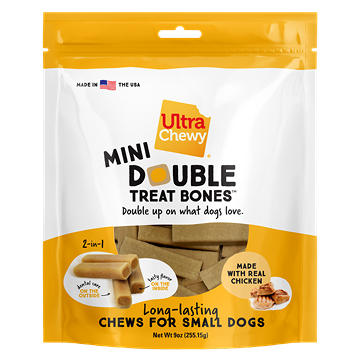 Ultra Chewy Mini Double Dog Treat Bones - Chicken