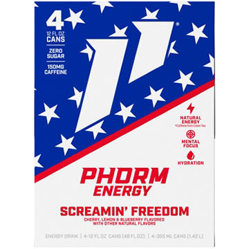 Phorm Energy Drink 4 pk Cans - Screamin' Freedom